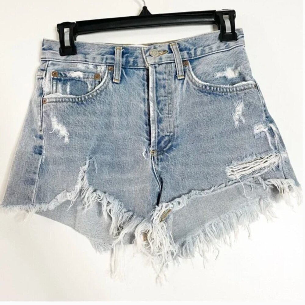 AGOLDE Parker vintage raw hem denim shorts 23